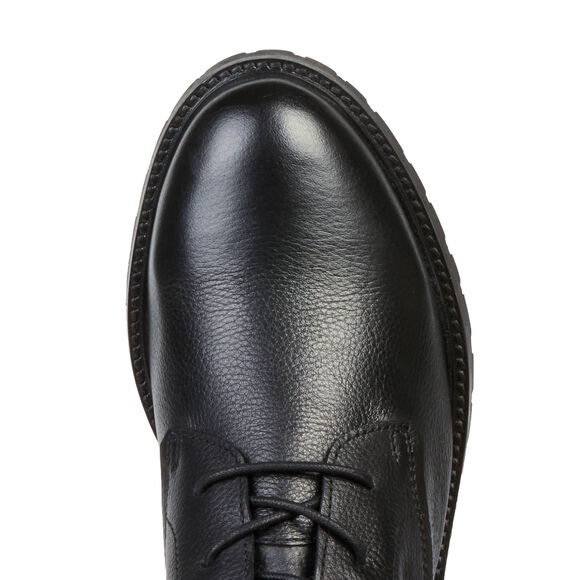 Boots met gekartelde zool en leren bovenwerk, zwart (zwart) Boots met gekartelde zool en leren bovenwerk, zwart (zwart)